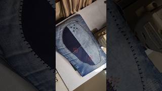 Jeans Repair / Patchwork Using Corduroy and Natural Indigo Dyed Canvas