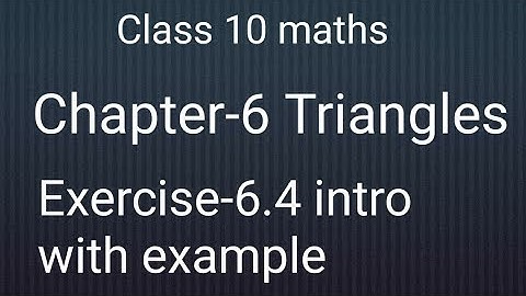 Class 10 maths chapter- 6 Triangles: Areas of similar triangles:Exercise-6.4 Intro with example 9