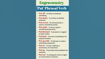 Phrasal Verbs PUT | Phrasal Verbs in English | Phrasal Verbs with PUT: put up, put off #vocabulary
