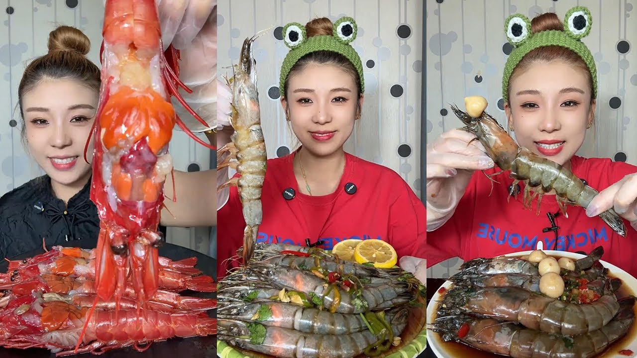 【XueYan Mukbang】Red Magic Shrimp+Oriental Shrimp+Thai Shrimp🦐🍋🧄🌶#Seafood#asmr