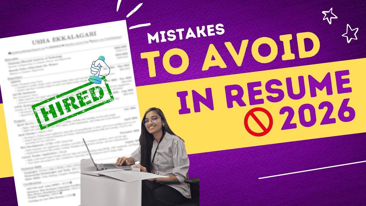 Top Resume Mistakes Freshers Make in 2026 | Step-by-Step Resume Guide  #resumetips #freshersjobs