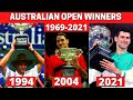 AUSTRALIAN OPEN WINNERS BY YEAR 1969-2021 | NOVAK DJOKOVIC 2021 CHAMPION