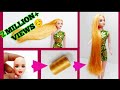 Making of BARBIE HAIR from silk Thread|making of RAPUNZEL  hair|how to make doll hair|barbie hacks