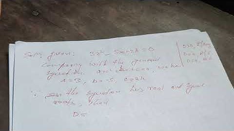 To find the unknown value. Say (k) using discriminant