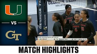 Miami vs. Georgia Tech Match Highlights | 2025 ACC Volleyball