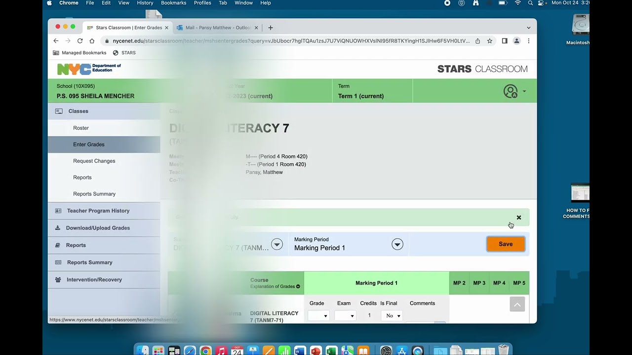 STARS CLASSROOM - GRADE ENTRY - STARS WEBSITE