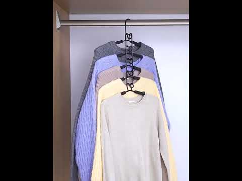 Багатоярусна вішалка-трансформер для одягу 5в1 металева з антиковзким покриттям, видео 1