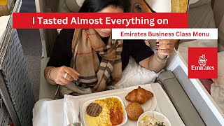 Tasted Almost Everything on Emirates Business Class Menu | Silent Vlog | Dubai to Seattle #emirates