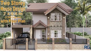 4 Bedroom -Two Storey House Design 7.0m x 8.4m (120 sq.m) with Floor Plan (small house design)