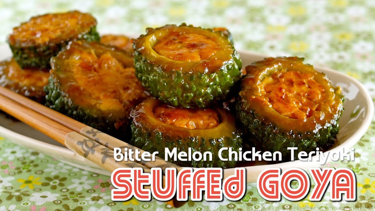 Stuffed Goya (Bitter Melon) Chicken Teriyaki ゴーヤの肉詰めチキン照り焼き - OCHIKERON - CREATE EAT HAPPY | ochikeron