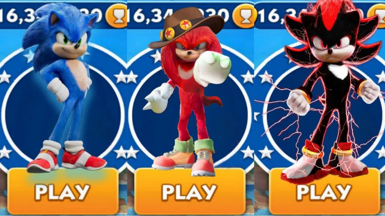 Sonic Dash - Sonic VS Hunter Knuckles VS Dark Shadow _ Movie Sonic vs ...