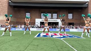 Roar of the Jaguars Cheerleaders performing at the NFL Experience London, 7 October 2023