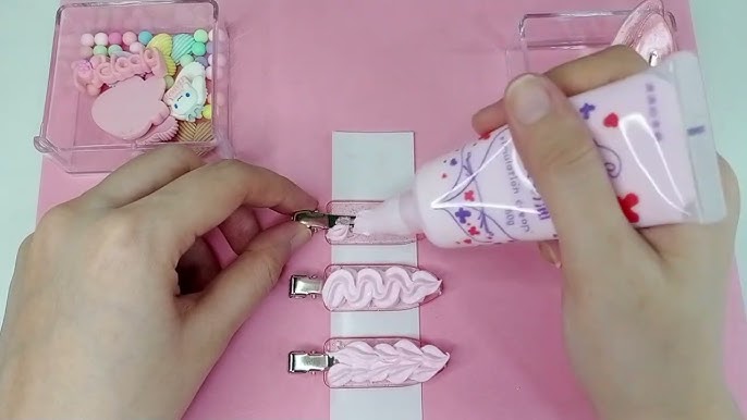 Cute handmade DIY cream glue hair clips – uniquecasely