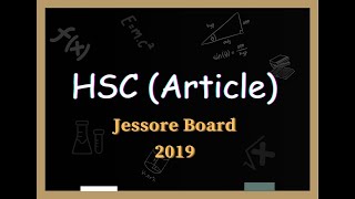 HSC II (English 2nd paper) Article II Jessore Board- 2019