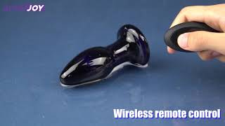 Remote Control 10-Pattern Vibration Silky Glass Butt Plug