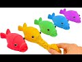How to make rainbow fish with Kinetic Sand | Learning Video for Kids