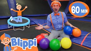 Blippi Visits An Indoor Trampoline Park and Learns Colors & More! | Educational Videos for Kids screenshot 5