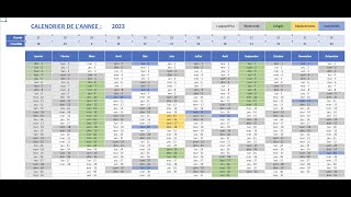 Créer un calendrier dynamique annuel #1 - Tuto Excel