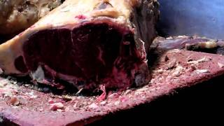 Cooking Dry Aged Beef Steaks Over Coals. We're in Spain!