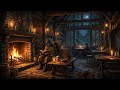 Medieval Fantasy Music To Fall Asleep | Warm Firelight In The Forest Tavern