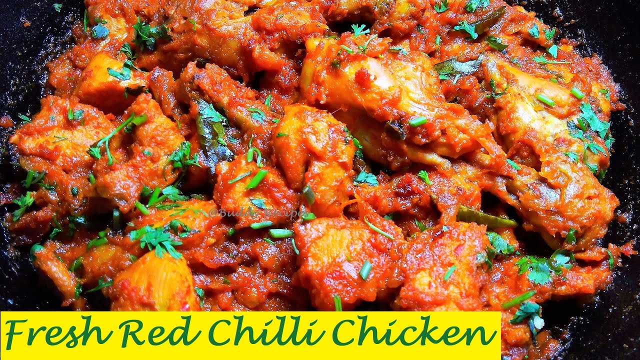 Fresh Red Chilli Chicken Recipe | Pandu Mirchi Chicken fry | Spicy chicken Recipe | Buddy Recipes