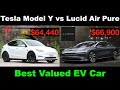 Tesla Model Y vs Lucid Air Pure Which EV Gives You Biggest Bang for Your Buck?