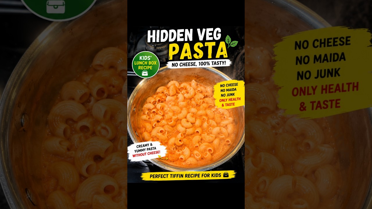 Healthy Pasta for Kids Tiffin ❤️ Hidden Veggies + Paneer #shorts #pasta #foodiesbyneha #recipe