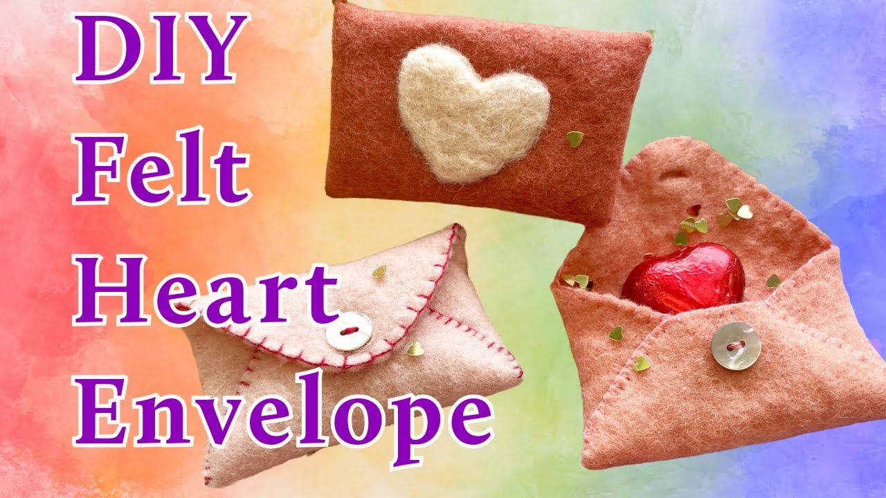DIY Felt Heart Envelope – Needle Felting & Hand Sewing Craft Tutorial