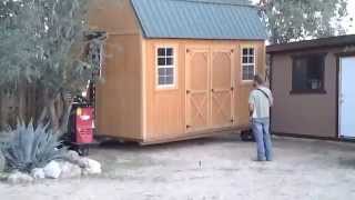 Weather King shed being delivered & placed