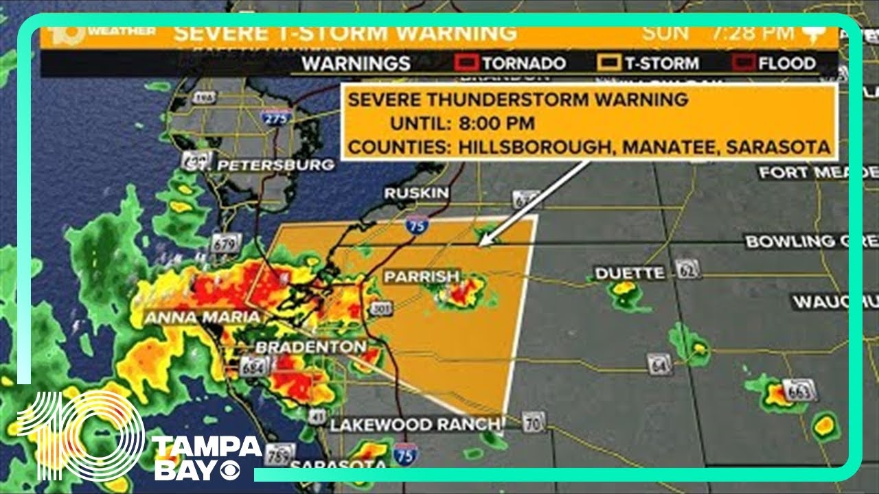 Tracking storms, showers across Tampa Bay region - YouTube