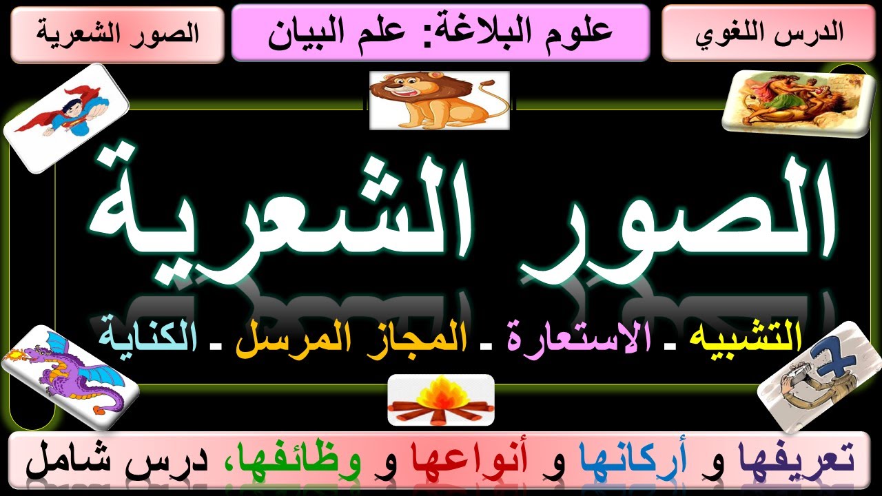 الحصة 4، للموسم ادراسي 2026: الصور الشعرية ووظيفتها: التشبيه والاستعارة
