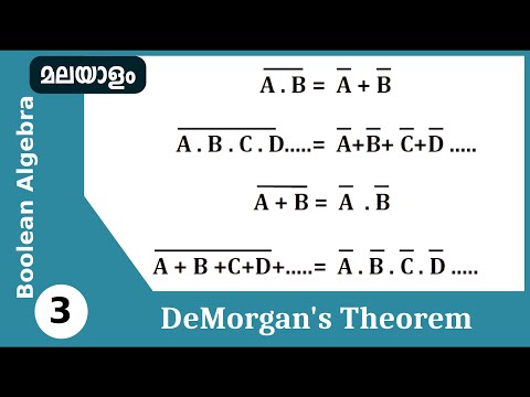 De Morgan's Theorem  | Boolean Simplification Malayalam