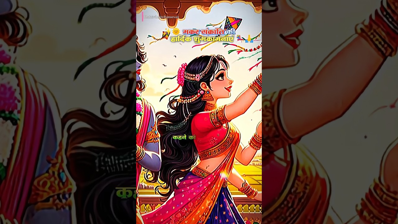 🌞 Happy Makar Sankranti Status 🪁 | Radha Krishna Divine Love 😍✨ 