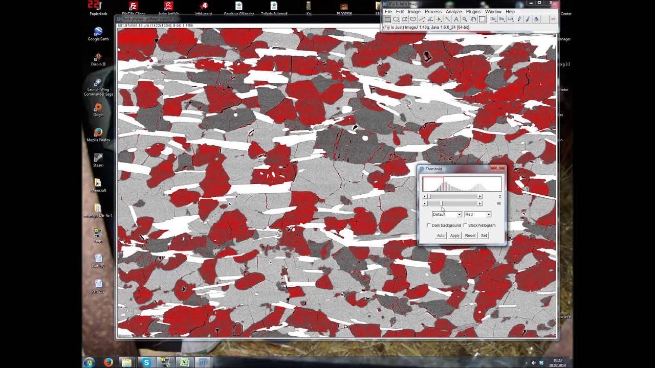 Mineral Analysis Using Fiji Imagej