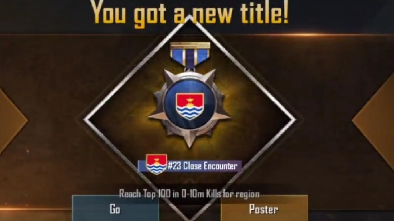 Close encounter title pubg😇