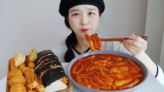 ❤Cheese Kimbap and Cheese tteokbokki Real sound Mukbang _ Cheese Kimbap recipe! Eating show :D