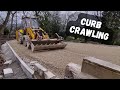 Curb crawling  jcb 3cx sitemaster backhoe at work