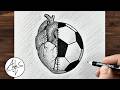How To Draw Soccer Ball And Heart | Football Drawing | Easy Drawing