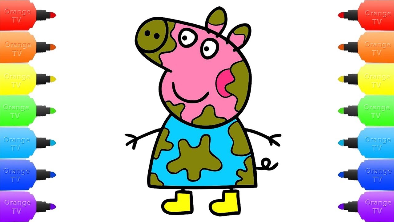 Peppa Pig Muddy Puddles Coloring Pages