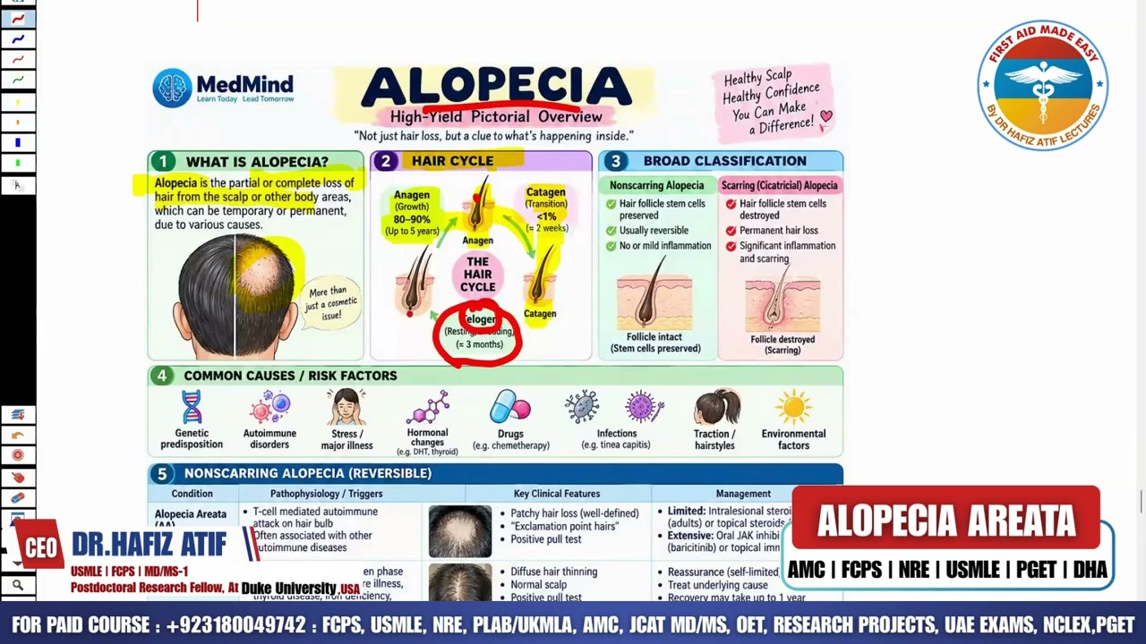 ALOPECIA AREATA | Rapid Revision | High-Yield Topic for A| Dr Hafiz Atif