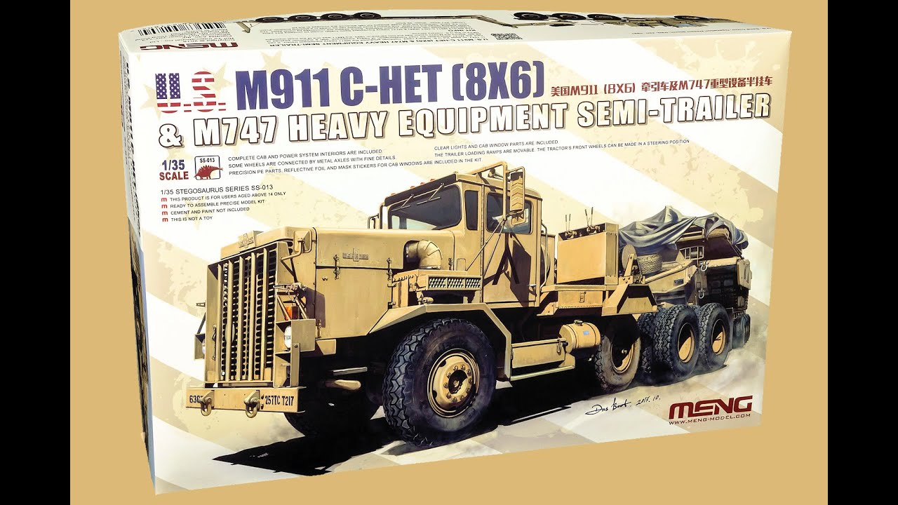 Meng 1//35 SS-013 Model 1//35 M911 C-HET 8×6 /& M747 Heavy Equipment Semi-Trailer
