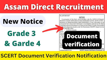 Adre document verification notice || Directorate of SCERT || Grade 3 & Garde 4 document verification
