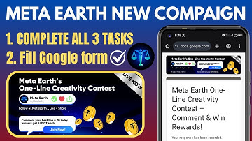 META EARTH: One-Line Creativity Contest Compaign | Complete Tasks & Fill Google Form Guide