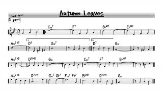 Autumn Leaves D minor version - Play along - C version chords