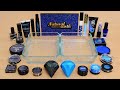 Black vs Blue - Mixing Makeup Eyeshadow Into Slime ASMR 397 Satisfying Slime Video