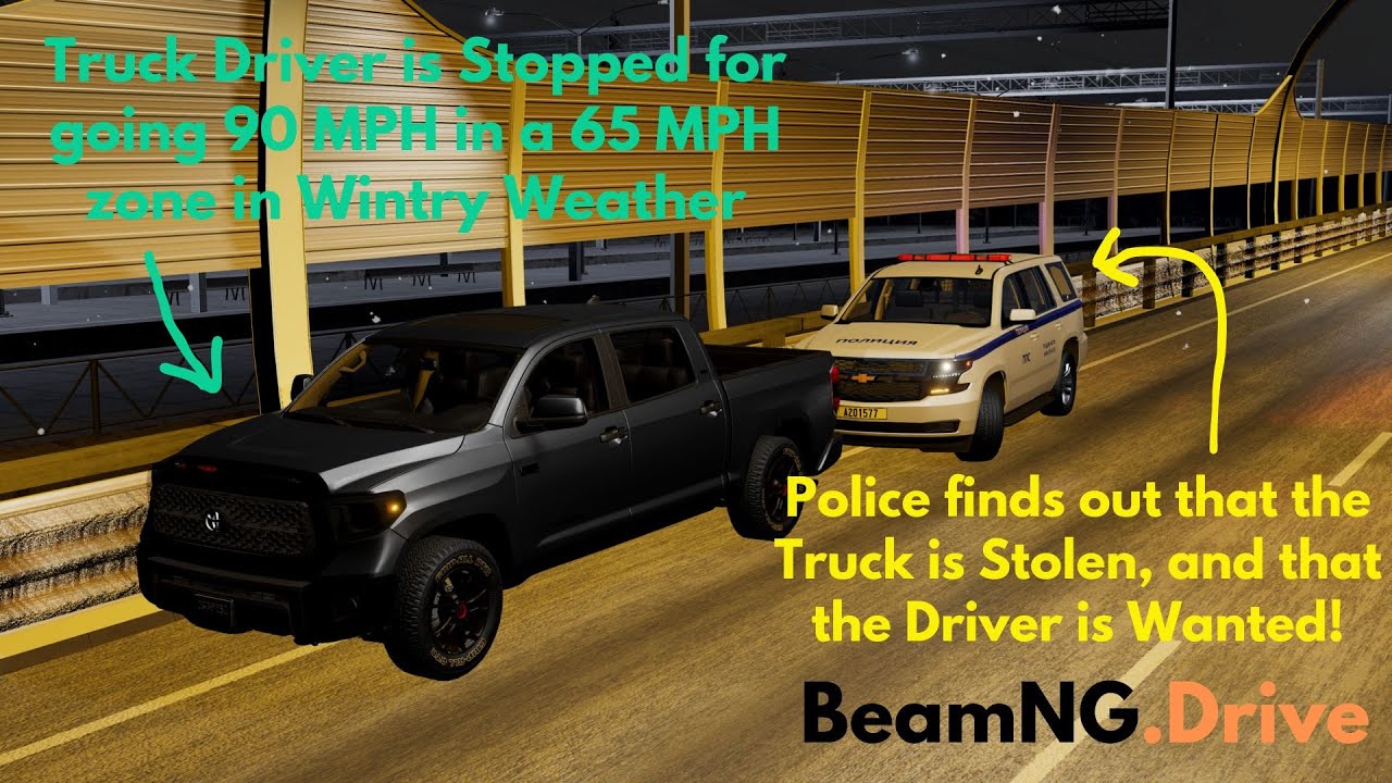 BeamNG Drive - Weather Conditions Makes for Intense Highway Police Chases! - Beam Incinerator Gaming