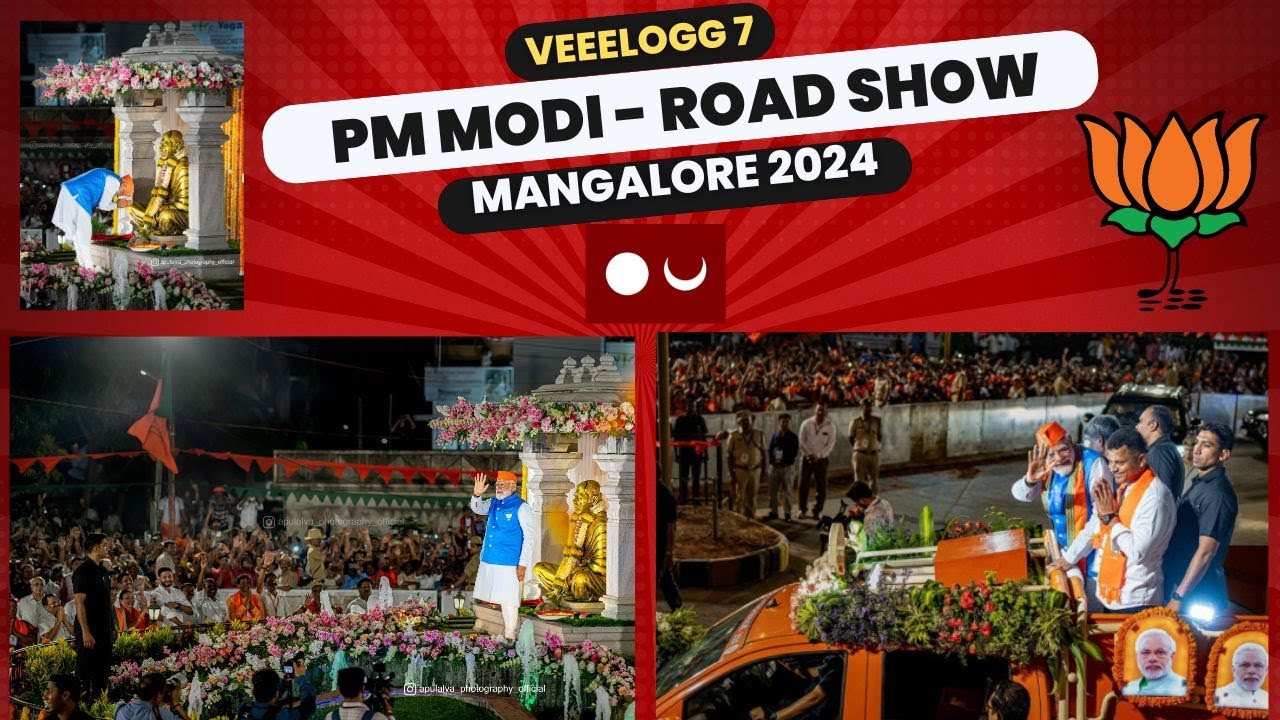 PM MODI MANGALORE ROAD SHOW 2024 #modi #mangalore #bjp - YouTube
