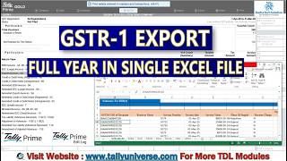 GSTR1 EXPORT FULL YEAR IN SINGLE EXCEL FILE IN TALLY PRIME 3.0 AND ABOVE REALESE