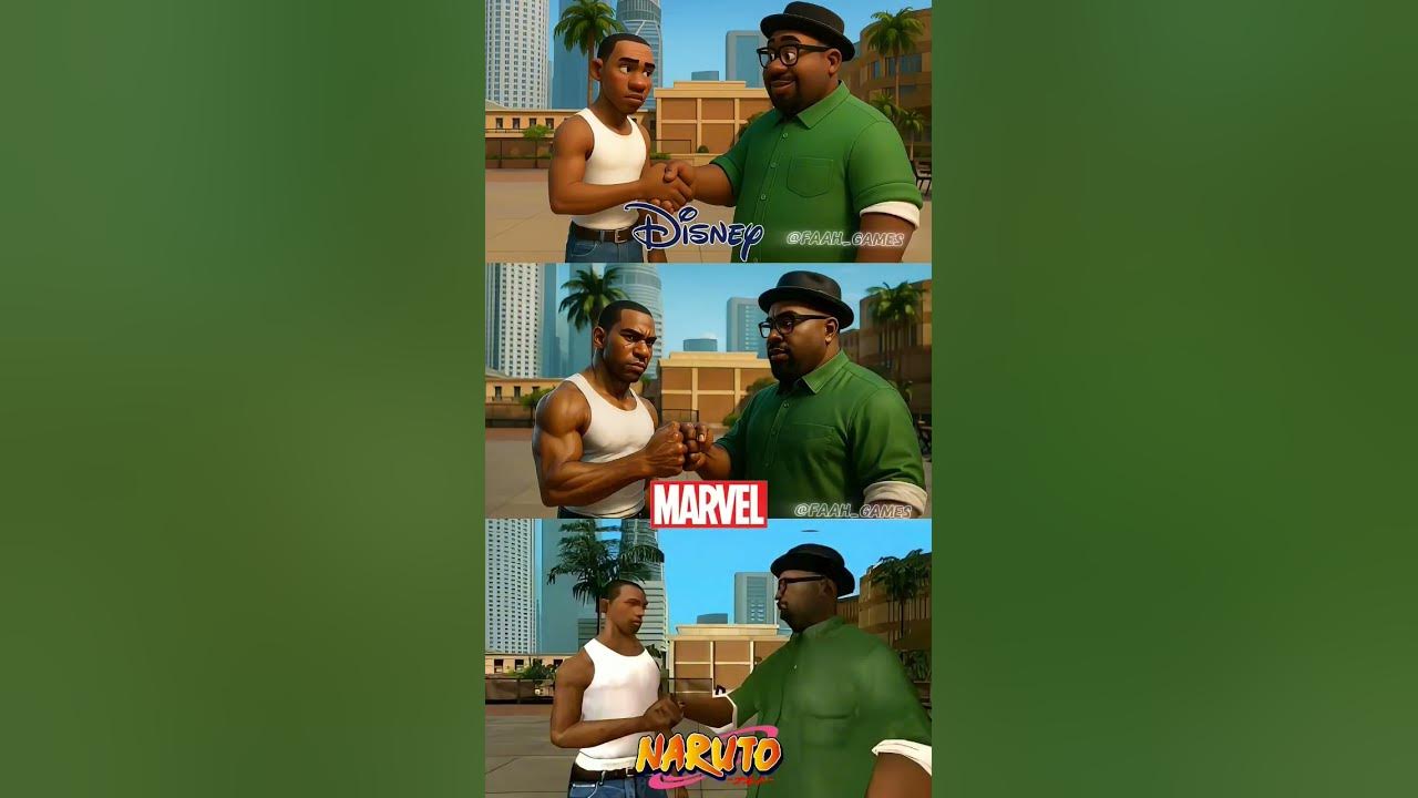 🔥CJ AND BIG SMOKE IN DIFFERENT VERSIONS... #cj #bigsmoke #gta #gtasanandreas