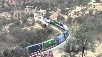 Union Pacific Stack Train Passes Train Wreck at Tehachapi 6-23-13